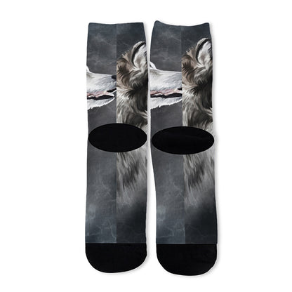Alaskan Malamute Painting Print Long Socks