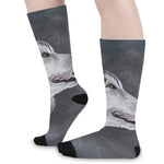 Alaskan Malamute Painting Print Long Socks