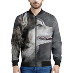 Alaskan Malamute Painting Print Men's Bomber Jacket
