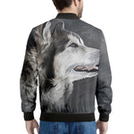 Alaskan Malamute Painting Print Men's Bomber Jacket