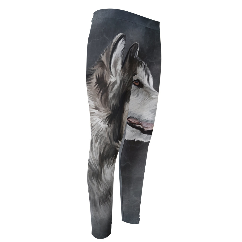Alaskan Malamute Painting Print Men's Compression Pants