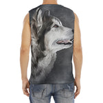Alaskan Malamute Painting Print Men's Fitness Tank Top