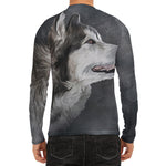 Alaskan Malamute Painting Print Men's Long Sleeve Rash Guard
