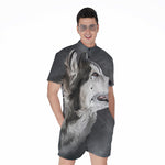 Alaskan Malamute Painting Print Men's Rompers