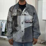 Alaskan Malamute Painting Print Men's Shirt Jacket