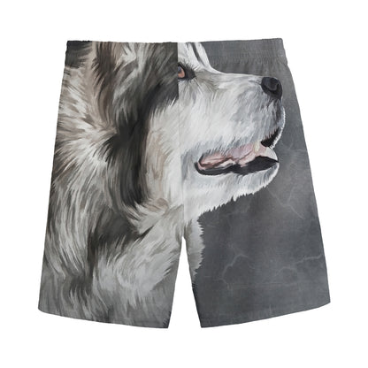 Alaskan Malamute Painting Print Men's Sports Shorts