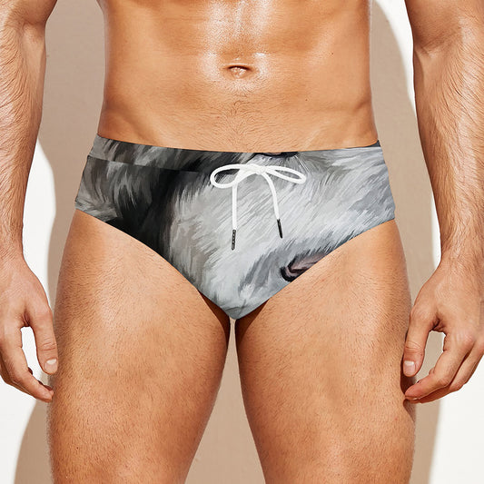 Alaskan Malamute Painting Print Men's Swim Briefs