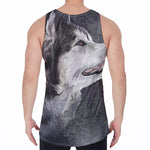 Alaskan Malamute Painting Print Men's Velvet Tank Top