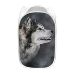 Alaskan Malamute Painting Print Mesh Laundry Hamper