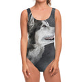 Alaskan Malamute Painting Print One Piece Swimsuit
