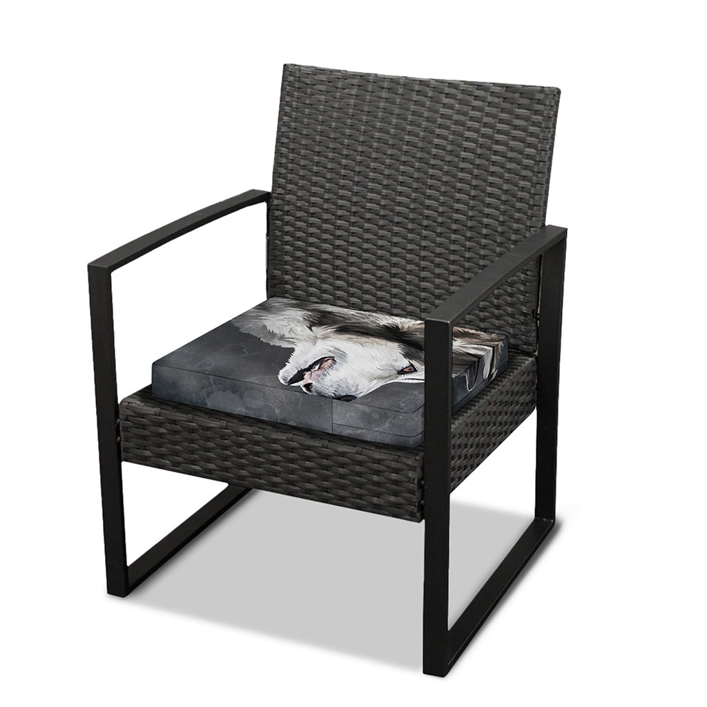 Alaskan Malamute Painting Print Outdoor Seat Cushion Cover