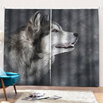 Alaskan Malamute Painting Print Pencil Pleat Curtains