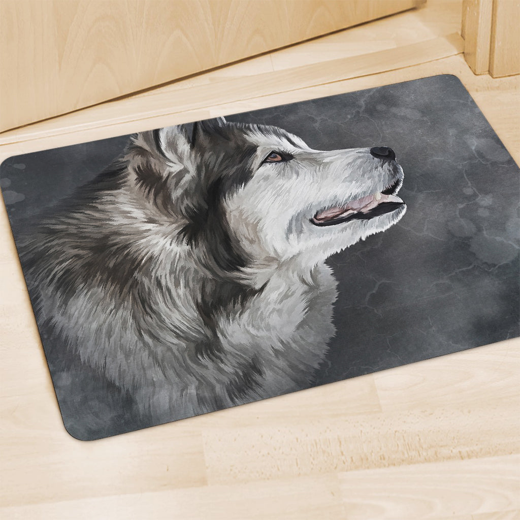 Alaskan Malamute Painting Print Polyester Doormat
