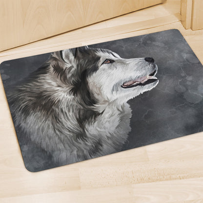 Alaskan Malamute Painting Print Polyester Doormat