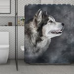 Alaskan Malamute Painting Print Polyester Shower Curtain