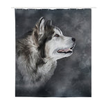 Alaskan Malamute Painting Print Polyester Shower Curtain
