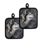 Alaskan Malamute Painting Print Pot Holders