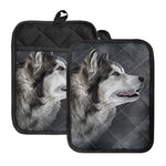 Alaskan Malamute Painting Print Pot Holders With Pocket