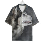 Alaskan Malamute Painting Print Rayon Hawaiian Shirt