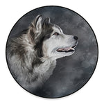 Alaskan Malamute Painting Print Round Floor Mat