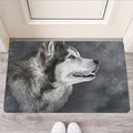 Alaskan Malamute Painting Print Rubber Doormat