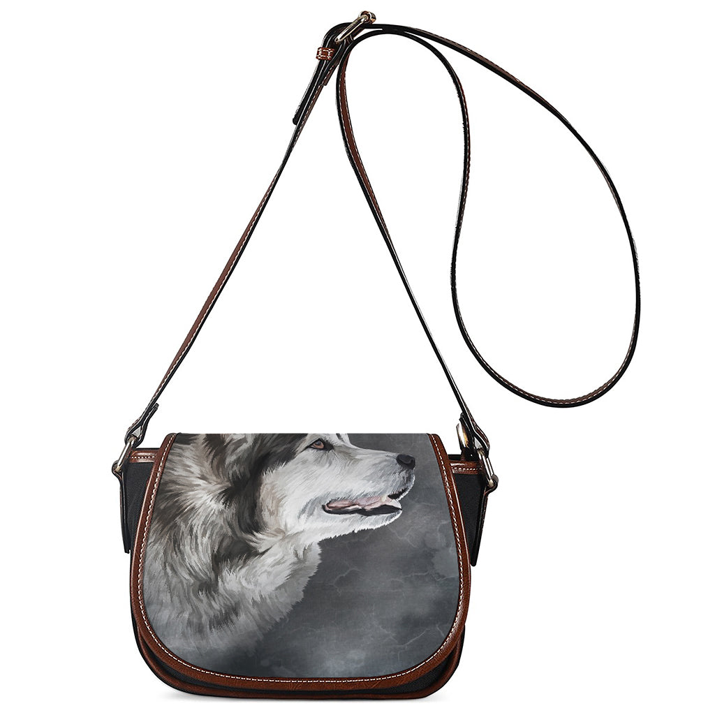Alaskan Malamute Painting Print Saddle Bag