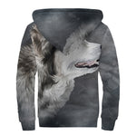 Alaskan Malamute Painting Print Sherpa Lined Zip Up Hoodie