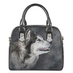 Alaskan Malamute Painting Print Shoulder Handbag