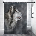 Alaskan Malamute Painting Print Shower Curtain