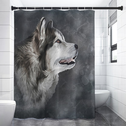 Alaskan Malamute Painting Print Shower Curtain