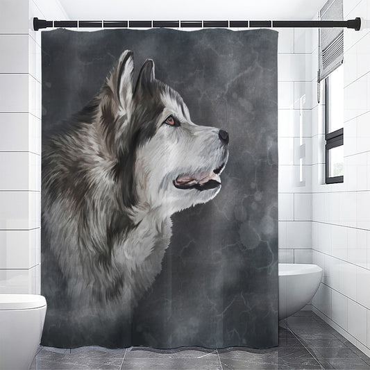 Alaskan Malamute Painting Print Shower Curtain