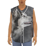 Alaskan Malamute Painting Print Sleeveless Baseball Jersey