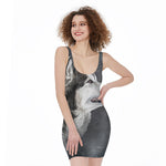 Alaskan Malamute Painting Print Sleeveless Bodycon Dress