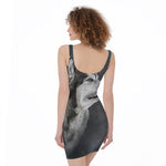 Alaskan Malamute Painting Print Sleeveless Bodycon Dress
