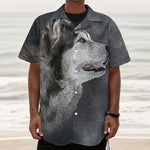 Alaskan Malamute Painting Print Textured Short Sleeve Shirt