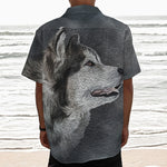Alaskan Malamute Painting Print Textured Short Sleeve Shirt