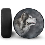Alaskan Malamute Painting Print Tire Cover With Camera Hole