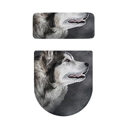 Alaskan Malamute Painting Print Toilet Lid And Tank Cover Set
