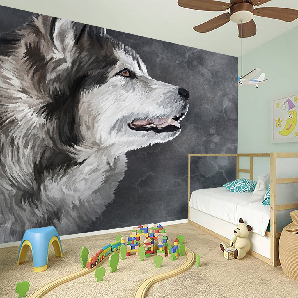 Alaskan Malamute Painting Print Wall Sticker