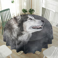 Alaskan Malamute Painting Print Waterproof Round Tablecloth