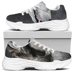 Alaskan Malamute Painting Print White Chunky Shoes