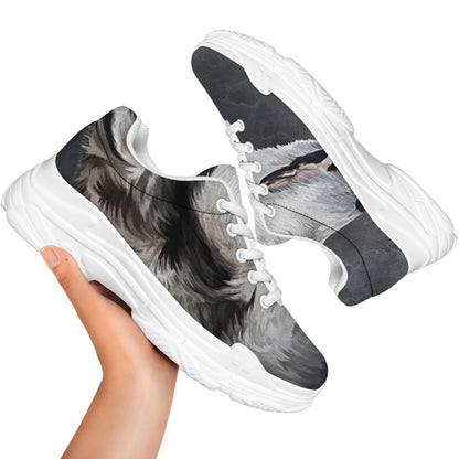 Alaskan Malamute Painting Print White Chunky Shoes