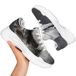Alaskan Malamute Painting Print White Chunky Shoes