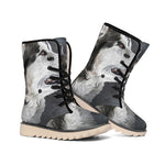 Alaskan Malamute Painting Print Winter Boots