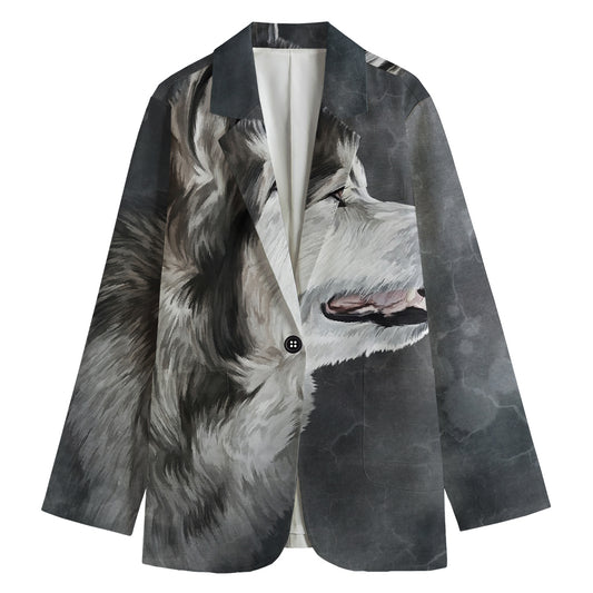 Alaskan Malamute Painting Print Women's Blazer