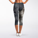 Alaskan Malamute Painting Print Women's Capri Leggings