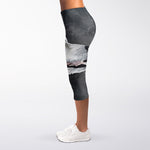 Alaskan Malamute Painting Print Women's Capri Leggings