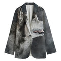 Alaskan Malamute Painting Print Women's Cotton Blazer
