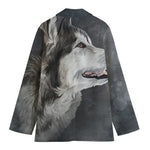 Alaskan Malamute Painting Print Women's Cotton Blazer