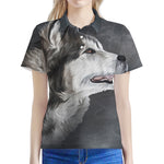 Alaskan Malamute Painting Print Women's Polo Shirt